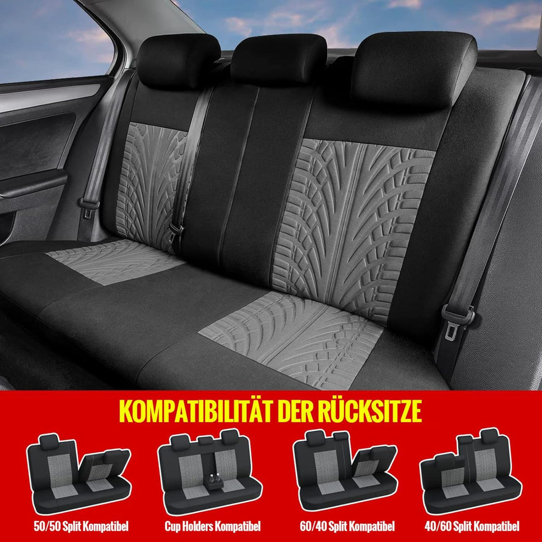 AUTOYOUTH Autositzbezüge Universal Fit Komplettset Autositzschoner Reifenschienen Autositzzubehör, G