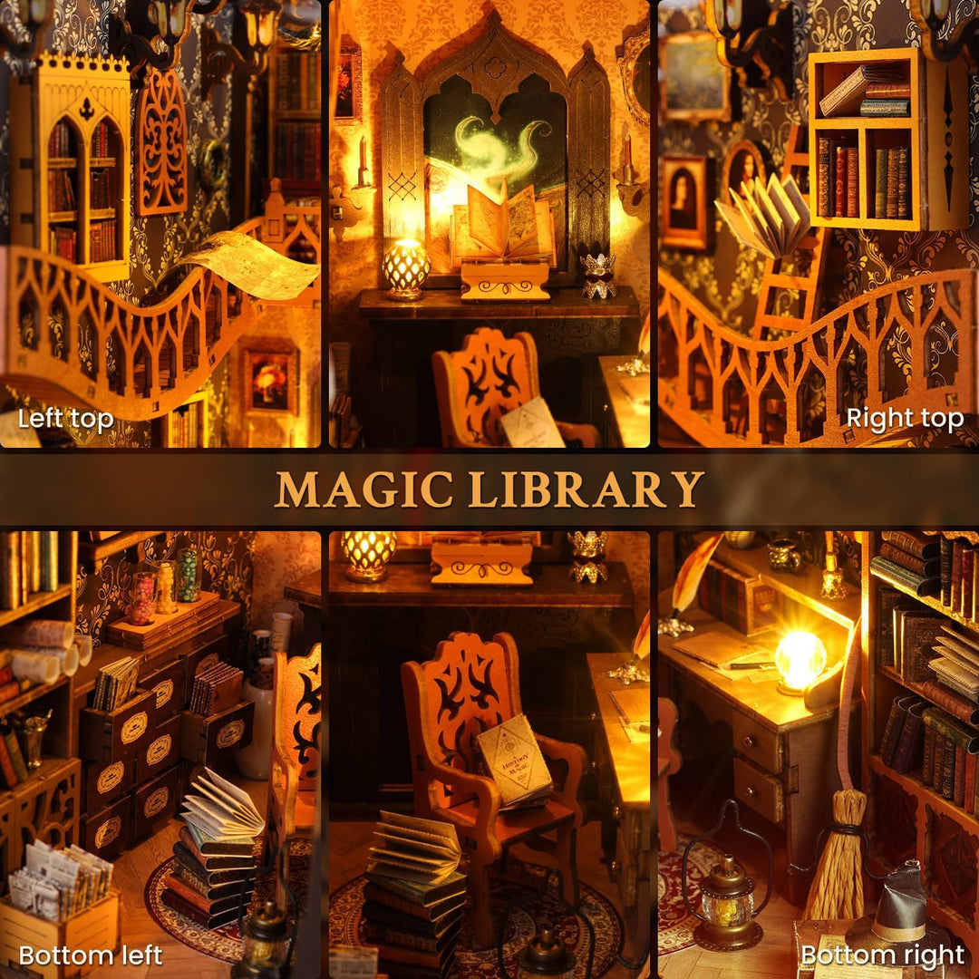 DIY Magical World Book Nook Kit &amp; Dollhouse Craft Kits für Erwachsene DIY Miniature House mit Licht,