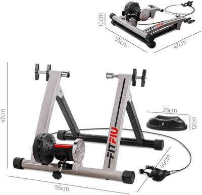 FITFIU Fitness ROB-15 - Klappbarer Fahrradtrainer für das Indoor-Training, mit 6-stufigem Widerstand