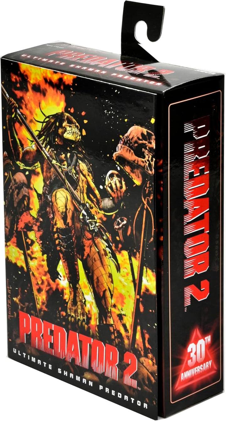 Predator Actionfigur 7" Ultimate Shaman aus Kunststoff, von NECA, in Geschenkverpackung.