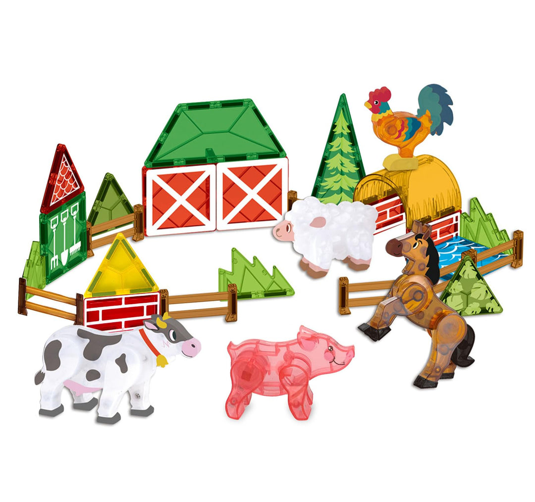 Magnetische Bausteine Set, 30 Stück Tier Magnet Tiles, Magnet Spiel, Dekoration für Zuhause Büro (Ba