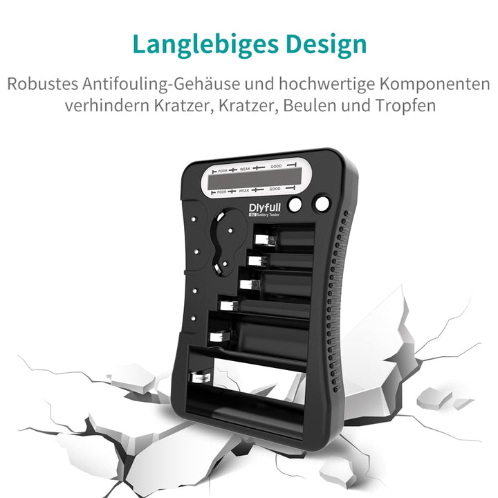 Dlyfull LCD Universal Batterietester für AA AAA C D 9V Digitaler Testgerät für CR123A CR2 CRV3 2CR5