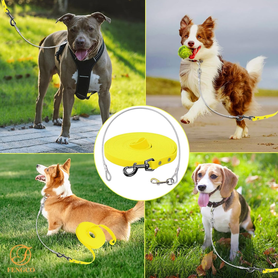 Wasserdicht Schleppleine für Hunde,mit Chew Proof Tie-Out Leinen,Wasserdicht Trainingsleine für Hund