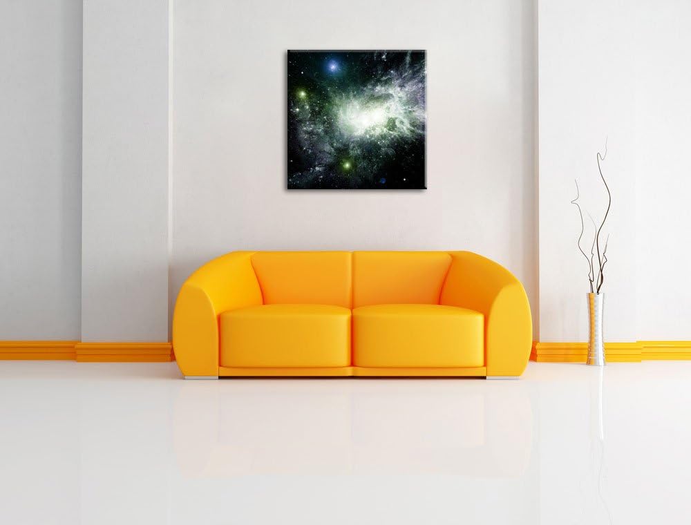Pixxprint Ferne Galaxie im Sternenstaub als Leinwandbild/Grösse: 70x70 cm/Wandbild/Kunstdruck/fertig