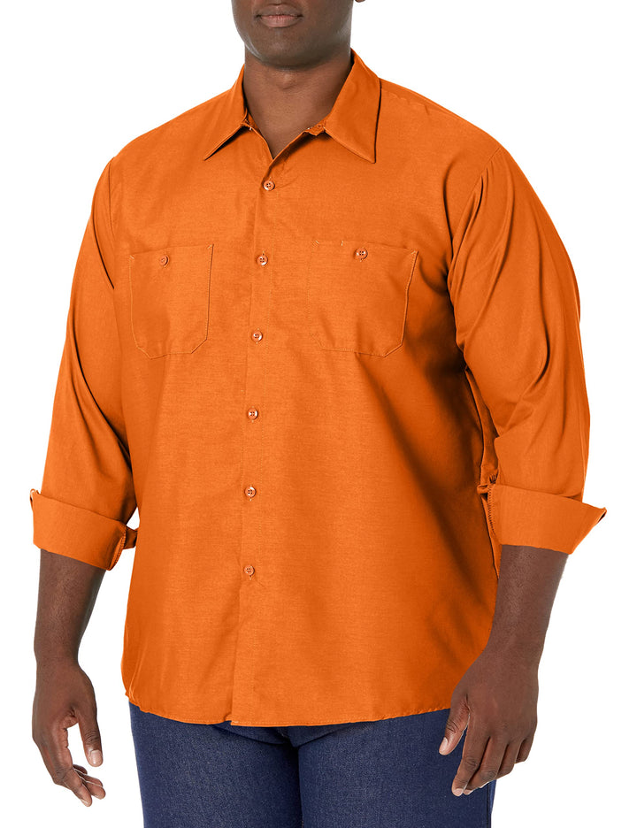 Red Kap Herren Short Sleeve Performance Tech Shirt Button-Down-Arbeitshemd (1er Pack) M Tall Orange,