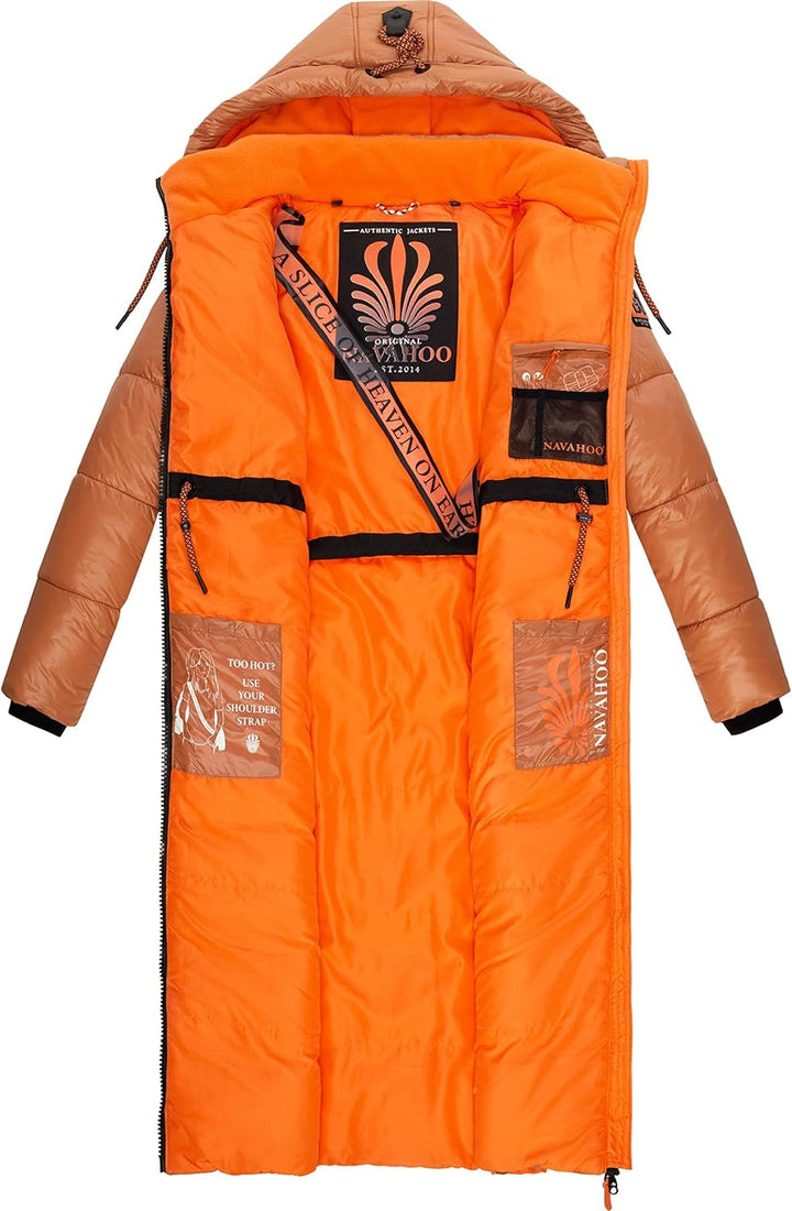 Navahoo Damen warmer Winter Steppmantel mit Kapuze Schmuseengel XS-XXL XL Rusty Cinnamon, XL Rusty C