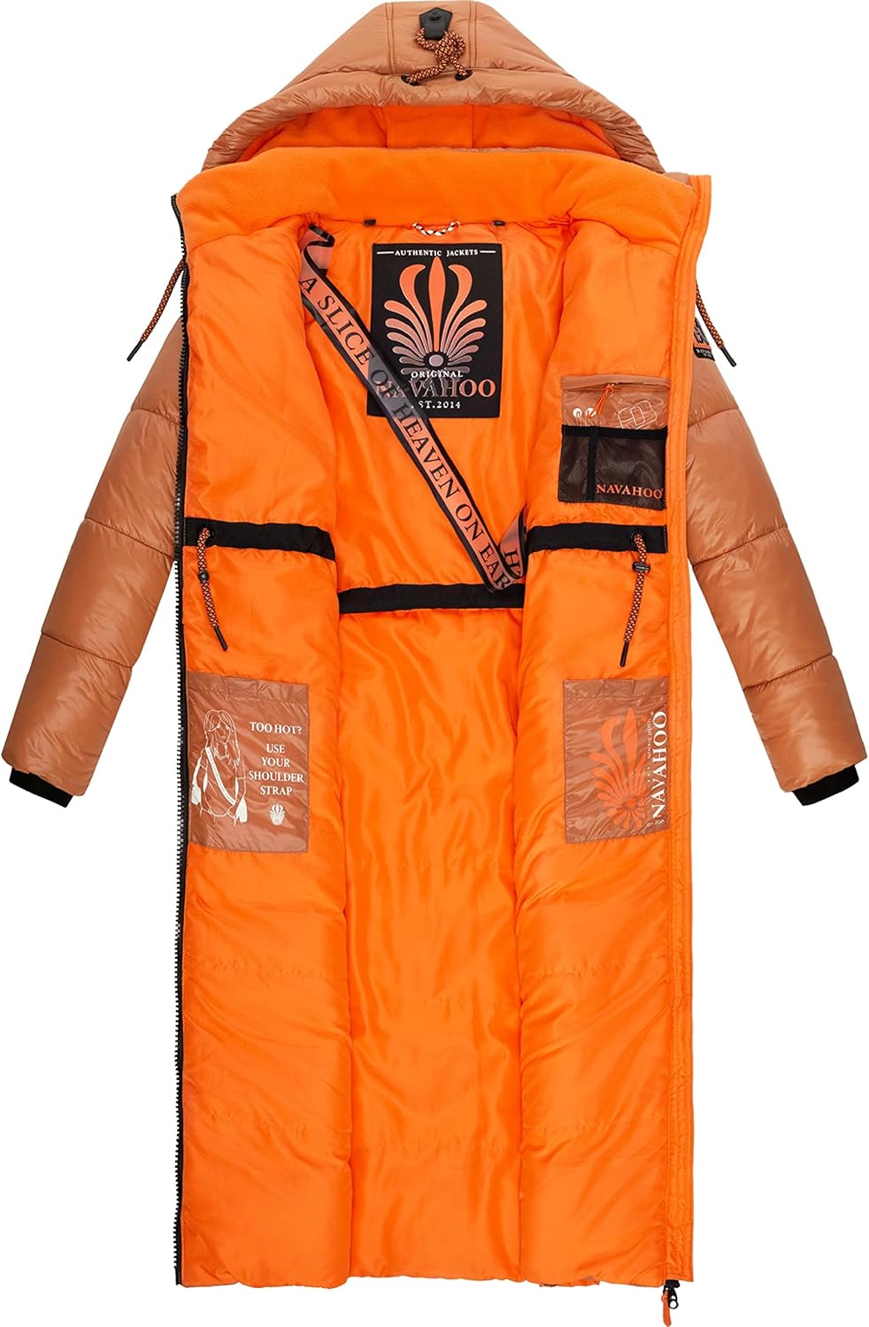 Navahoo Damen warmer Winter Steppmantel mit Kapuze Schmuseengel XS-XXL XXL Rusty Cinnamon, XXL Rusty