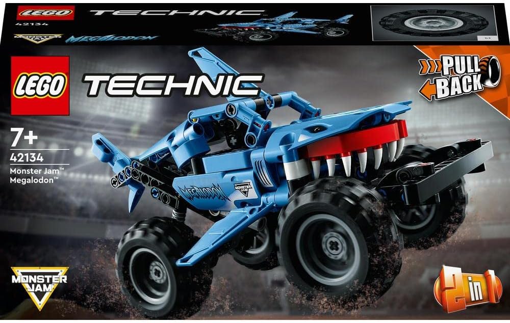 LEGO 42134 Technic Monster Jam Megalodon Modellbausatz, 2in1 Monster Truck im Hai-Design, Spielzeug-