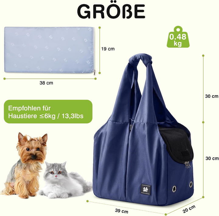 ALLSOPETS Hundetasche Leichte FaltbareTragetasche mit Sicherheitsleine Hände Frei Reisetasche Schult