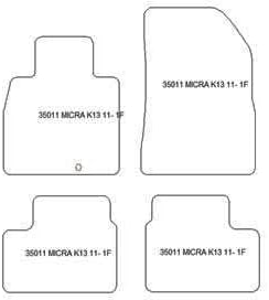 MDM fussmatten für Nissan Micra (K13) ab 2010-02.2017 Passform wie Original aus Velours, Automatten