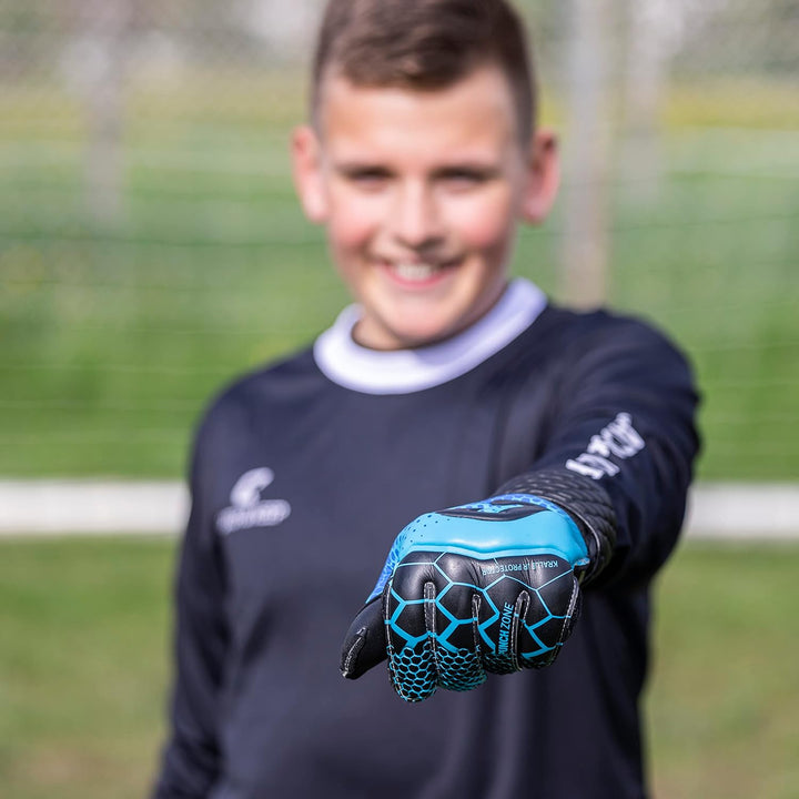 CATCH & KEEP® Protector – Fingerschutz Kinder Torwarthandschuhe - Premium Torhüterhandschuhe für Kin