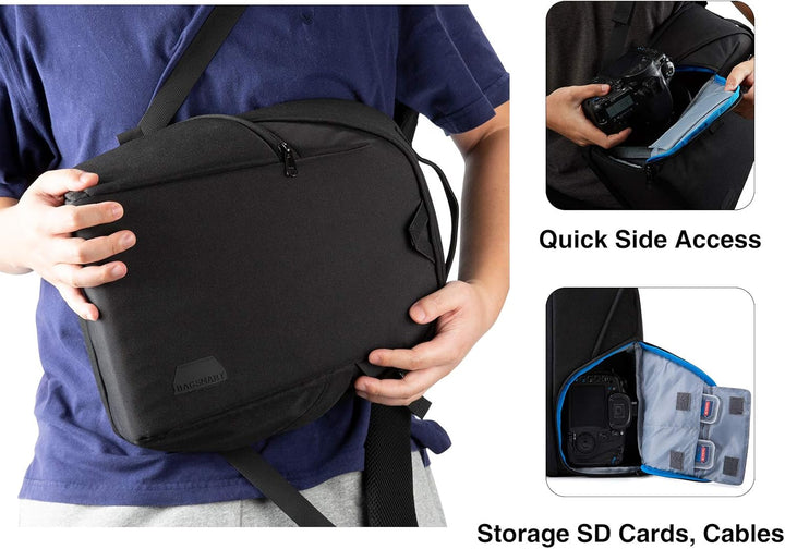 bagsmart Kamerarucksack, DSLR SLR Kameratasche Passend für 13,3-Zoll Laptops, Wasserfeste Fotorucksa