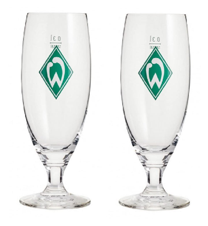 Bremen SV Werder Pilstulpe 2er Set Pilsglas Bierglas Glas - Plus Lesezeichen I love