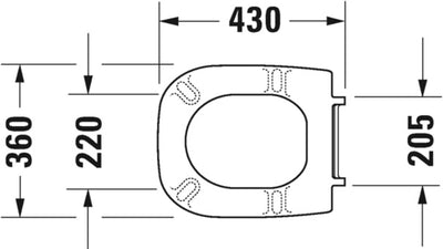 Duravit WC-Sitz D-Code Compact, Toilettendeckel aus Urea-Duroplast, Klodeckel mit Edelstahl Scharnie