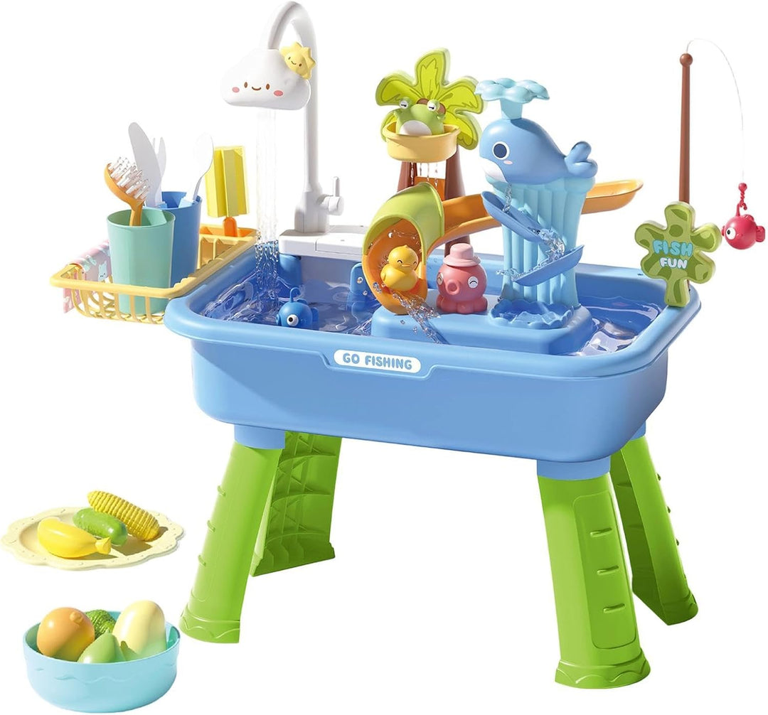 Wasserspieltisch Für Kinder, Sand Wassertisch Für Kleinkinder, Angelspielzeug Aktivitäts Und Sensori