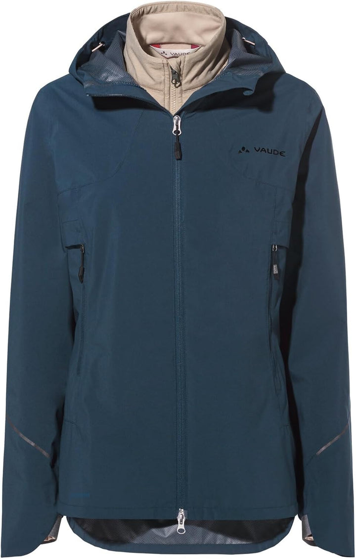 VAUDE Women's Yaras 3in1 Jacket - Winterjacke Damen - Doppeljacke zum Radfahren 38 dark sea/linen, 3