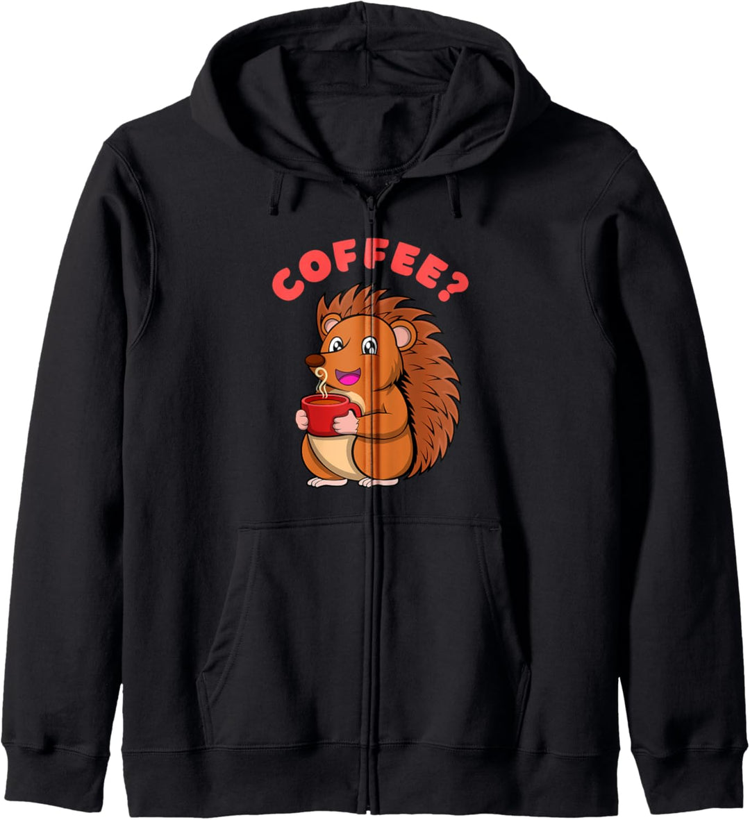 Müde Hedghehog Montag Büro Kaffee Kapuzenjacke
