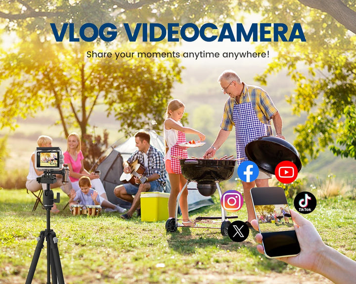 Dual Screen Action Cam 4K Mit 64GB Karte, 48MP WiFi ActionKameras, 40M Unterwasserkamera Mit EIS,170