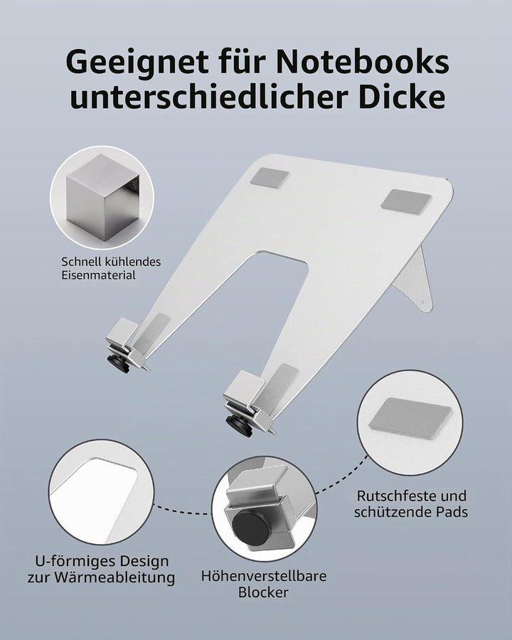 ergounion VESA Laptop Adapter für Monitorarm – 100 x 100 mm VESA Laptop Halterung – Armhalterung für