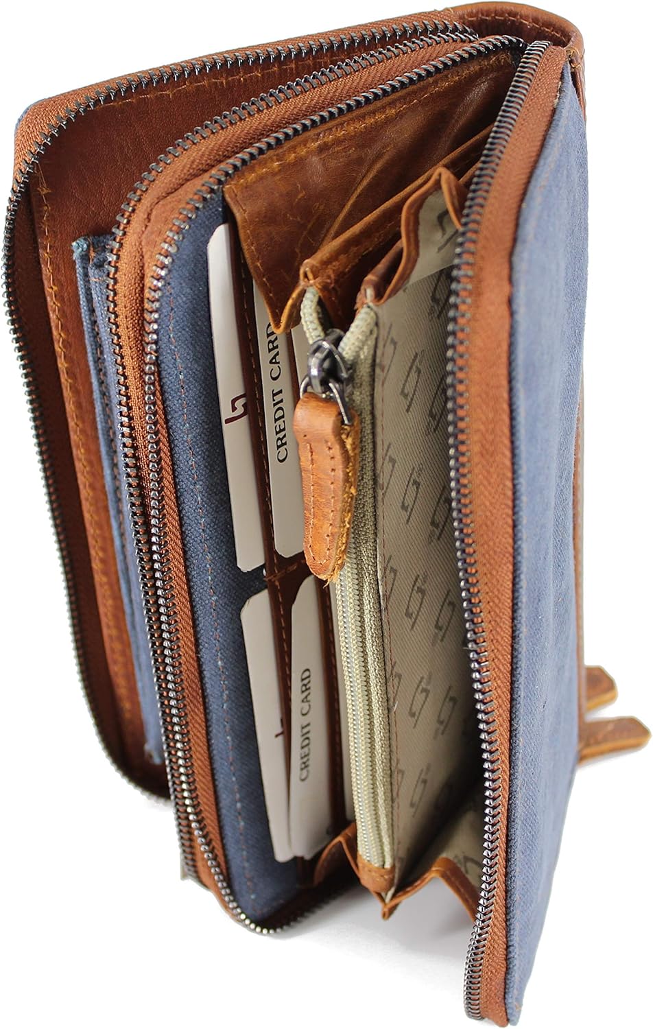 LANDLEDER Luxus Leder Jeans Denim Damen Geldbörse Frauen Portemonnaie Geldbeutel präsentiert von Rab