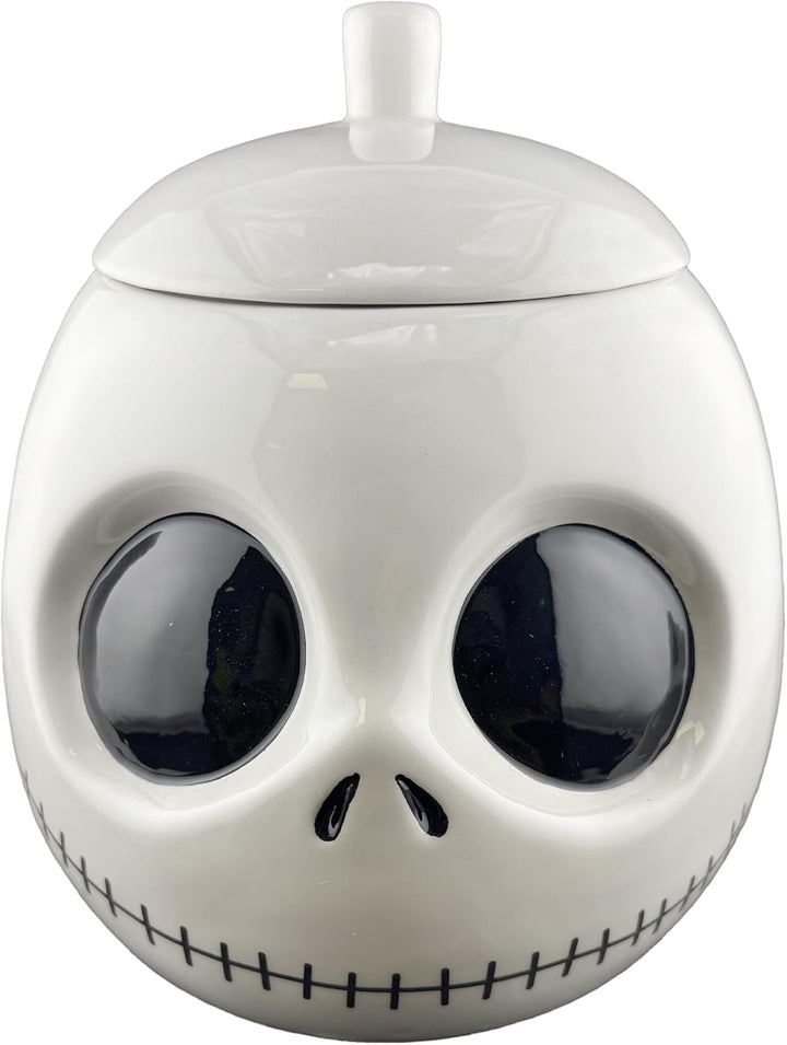 Disney Before Christmas Keksdose Jack Skellington weiss/schwarz, bedruckt, aus Keramik., Mehrfarbig,