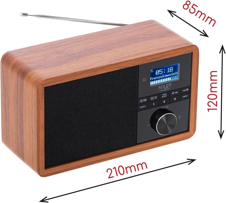 Adler AD 1184 DAB-Radio, UKW-Radio, Radio mit Bluetooth, USB