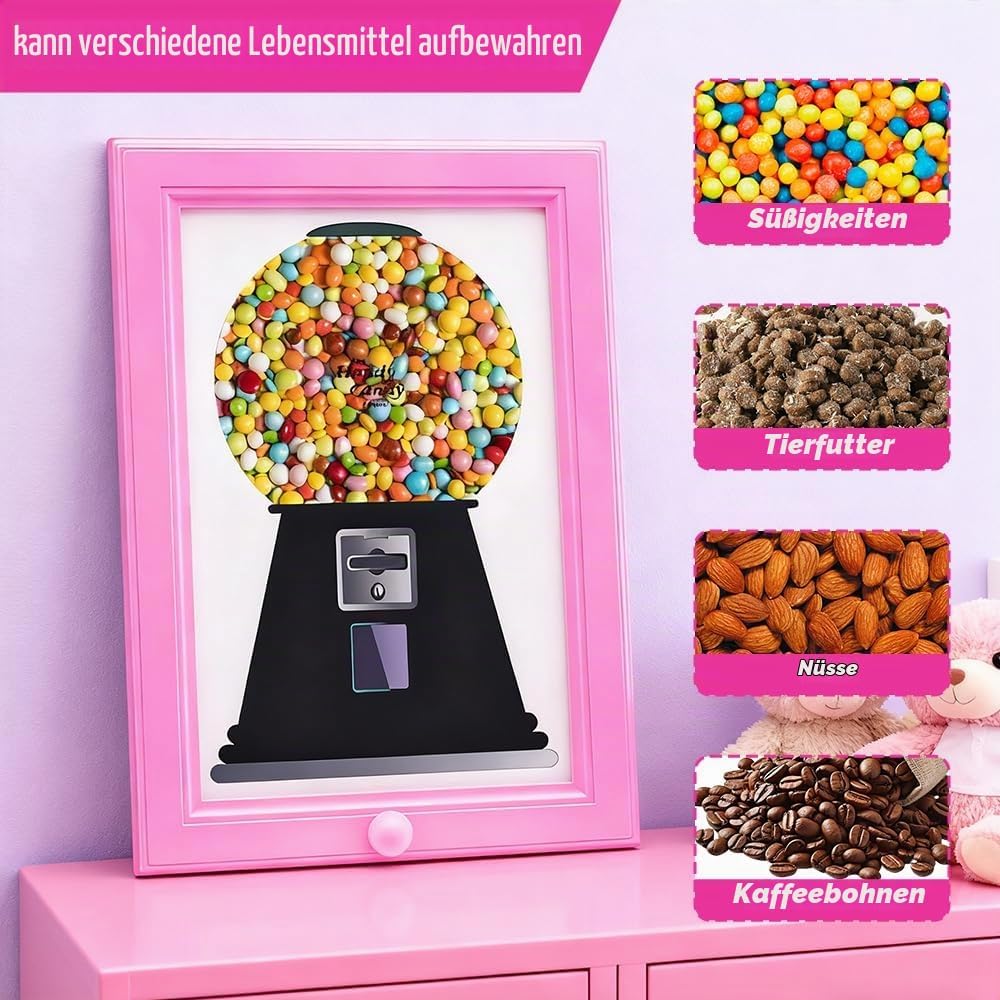 Süssigkeiten Spender Rahmen, Rosa Süssigkeitenspender Bilderrahmen, Kaugummiautomat Zur Wandmontage,