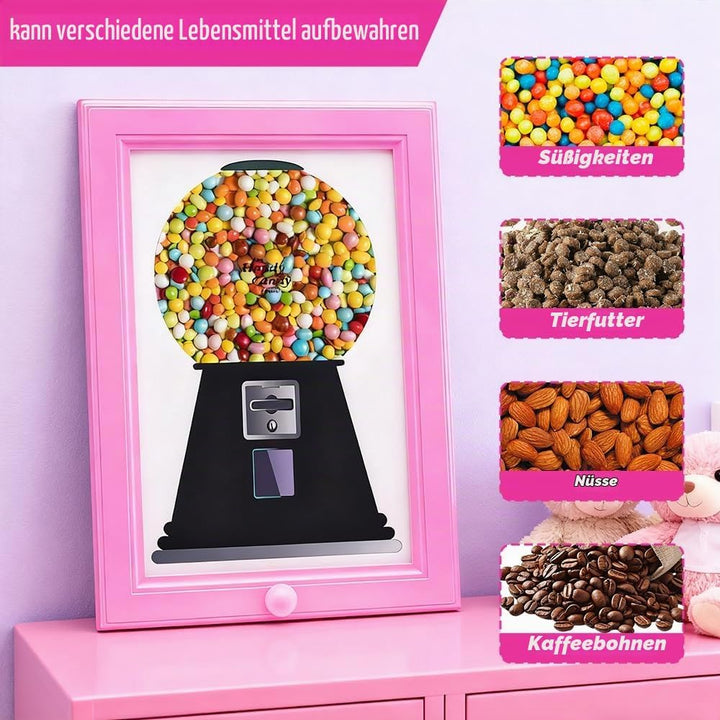 Süssigkeiten Spender Rahmen, Rosa Süssigkeitenspender Bilderrahmen, Kaugummiautomat Zur Wandmontage,