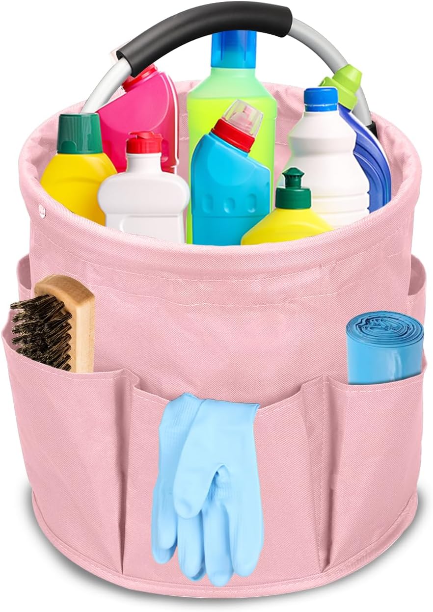 Putzmittel Organizer, 17L Faltbare Universal Reinigungs Caddy, Putztasche Aufbewahrungskorb mit Grif