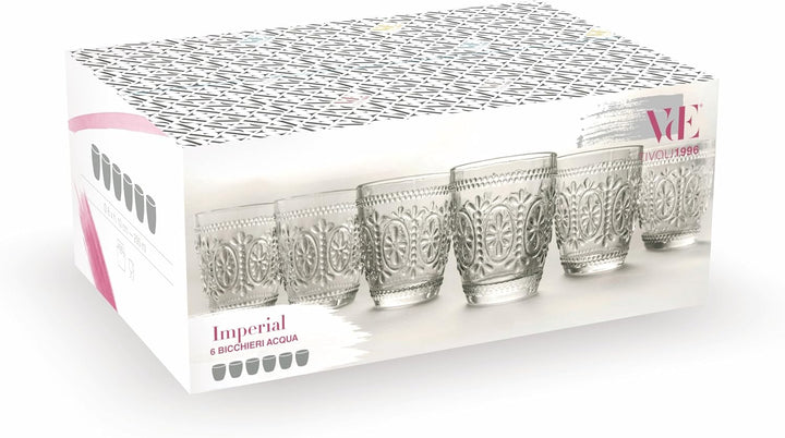 Villa d'Este Home Tivoli Imperial 5907933 Wassergläser, transparent, 295 ml, 6 Stück