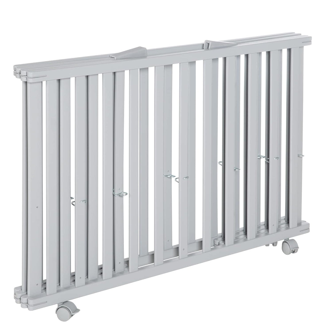 roba Laufgitter klappbar, Taupe, 74x100 cm, platzsparendes Spielgitter inkl. Rollen, Holz, Taupe