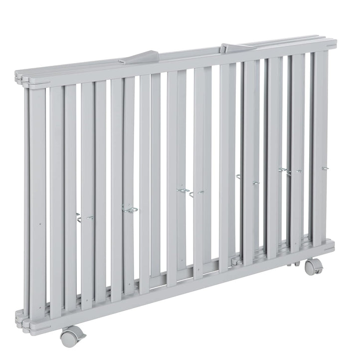 roba Laufgitter klappbar, Taupe, 74x100 cm, platzsparendes Spielgitter inkl. Rollen, Holz, Taupe