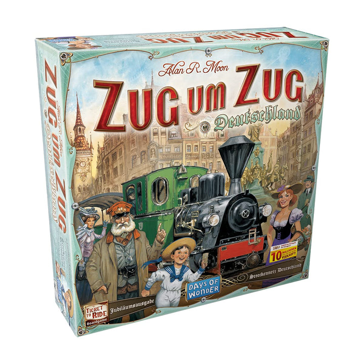 Asmodee Days of Wonder, Zug um Zug Deutschland (Auflage 2023), Grundspiel + Erweiterung, Familienspi