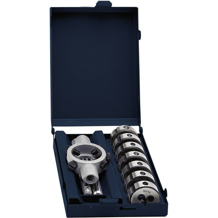 Eventus by Exact 70418 Schneideisensatz 8-teilig M3-M12 HSS mit Schneideisenhalter