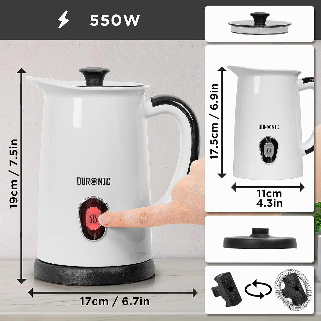 Duronic MF130 Automatischer Milchaufschäumer | 240 ml Behälter mit Induktion | Elektrischer Milchsch
