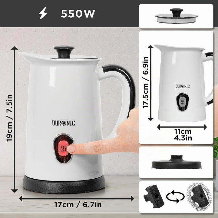 Duronic MF130 Automatischer Milchaufschäumer | 240 ml Behälter mit Induktion | Elektrischer Milchsch