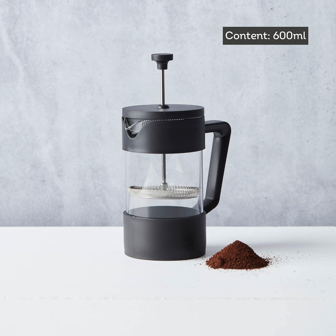 Point-Virgule French Press Kaffeebereiter aus Edelstahl, spülmaschinenfest, schwarz, 600ml Schwarz 6