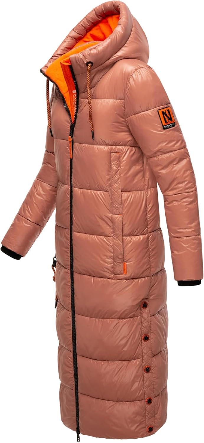 Navahoo Damen Warmer Winter Steppmantel mit Kapuze Schmuseengel XS-XXL S Terracotta, S Terracotta