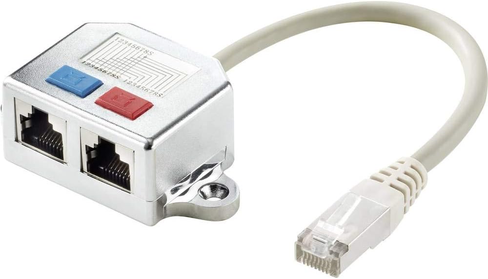 Renkforce RJ45 Netzwerk T-Adapter CAT 5e [2x RJ45-Buchse - 1x RJ45-Stecker] 15.00cm Metall