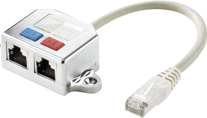Renkforce RJ45 Netzwerk T-Adapter CAT 5e [2x RJ45-Buchse - 1x RJ45-Stecker] 15.00cm Metall