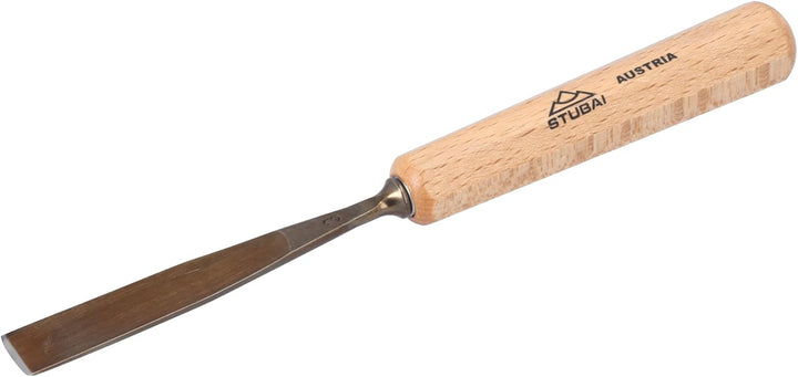 STUBAI Stemmeisen Stechbeitel Serie 52 - Form 3 | Gerades Flacheisen - 14 mm, mit Holzgriff, zum Vor