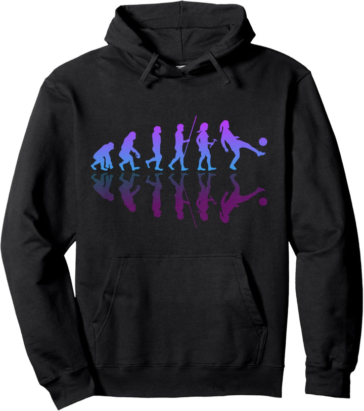 Evolution Frauenfussball Damen Mädchen Fussballerin Geschenk Pullover Hoodie