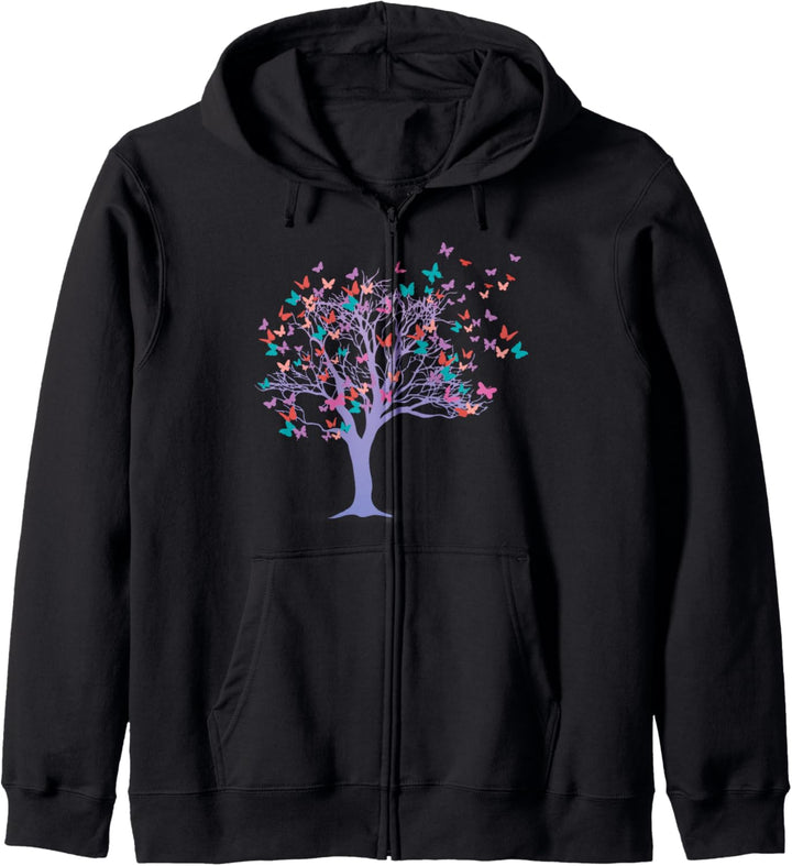 Schmetterlingsbaum Schmetterlinge I Schönes Schmetterling Kapuzenjacke