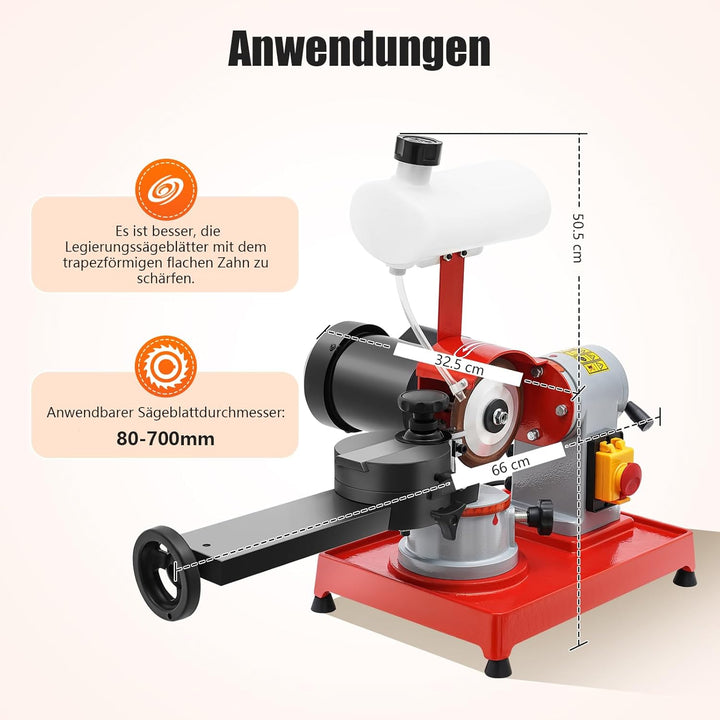 370W Kreissägeblattschärfer für 80-700mm Sägeblätter Nassschleifer 2850RPM Profi Sägeblatt Schärfger