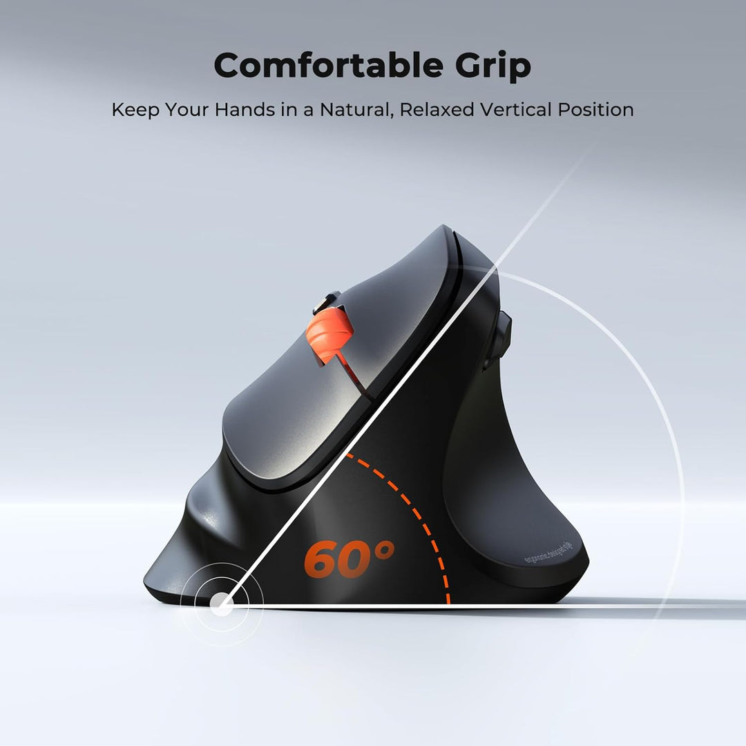 MEETION Neue ergonomische kabellose Maus, vertikale Bluetooth-Maus mit 3 Multi-Geräte-Kopplungen für