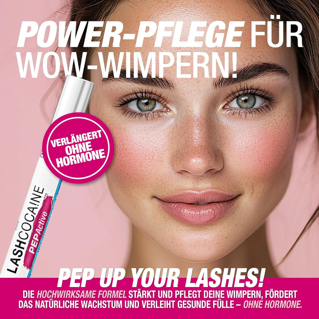 LASHCOCAINE PEP ACTIVE - Wimpernserum ohne Hormone – Schützt & kräftigt die Wimpern - Wimpernbooster