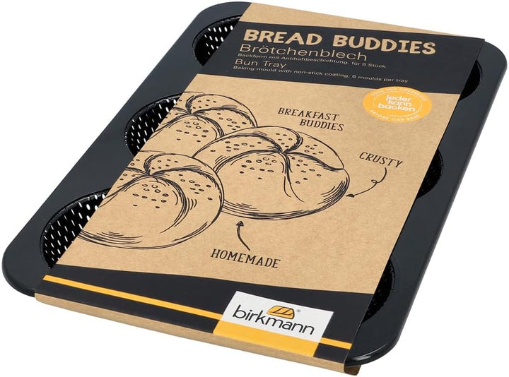 Birkmann Brötchenblech Bread Buddies Backform 21x32x3 cm Karbonstahl lebensmittelecht ganzjährig gee