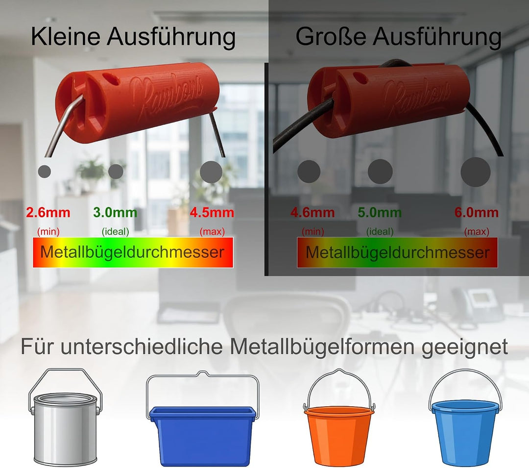 Nie wieder schmerzende Hände beim Eimertragen - Tragehilfe für Eimer mit Metallbügel – ergonomischer