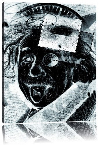 Einsteins secret negative Leinwandbild Bild auf Leinwand, XXL riesige Bilder fertig gerahmt mit Keil