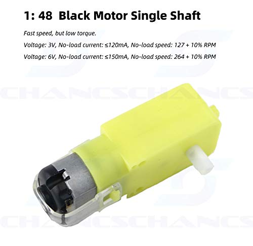 CHANCS Gleichstrom-Getriebemotor 1:48 Einwellenmotor 4Stck. 3-6V für ferngesteuertes Auto Robotr Ele